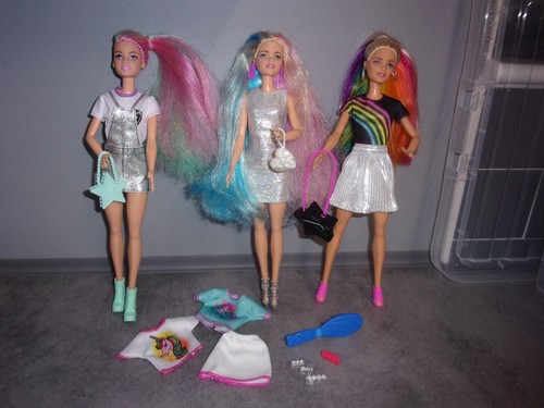 Barbie dolls with rainbow - barbie, hair