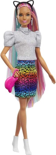 Barbie doll leopard rainbow - barbie,
